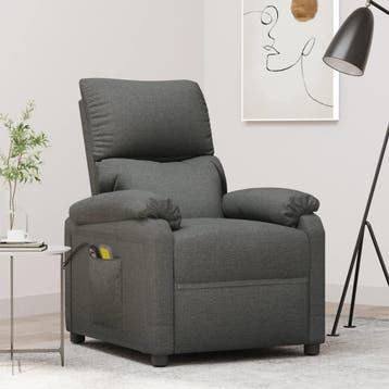 vidaXL Massagestoel elektrisch stof donkergrijs, Verzenden, Nieuw