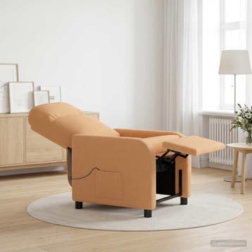 vidaXL Massage Relaxstoel Beige Bouclé, Verzenden, Nieuw