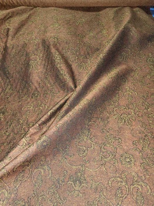 Hofreflecties: Barok Damast in Brons en Goudbruin - Textiel, Antiek en Kunst, Antiek | Tapijten, Tafelkleden en Textiel