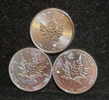 Canada. 5 Dollars 2011, Maple Leaf, 3× 1 Oz