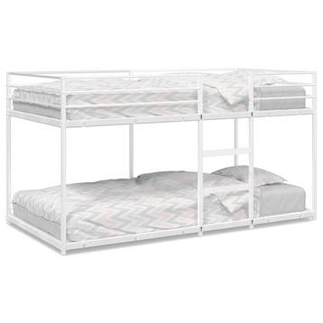 vidaXL Stapelbed zonder matras 90x200 cm staal wit, Verzenden