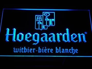 Hoegaarden neon bord lamp LED verlichting reclame lichtbak b, Verzenden