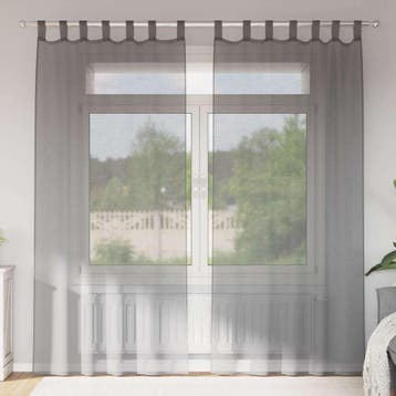 vidaXL Gordijnen voile met lussen 2 st 140x225 cm, Verzenden, Nieuw
