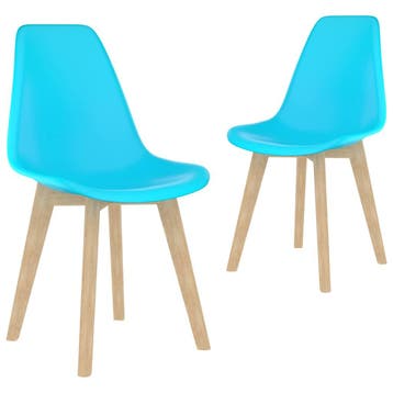 vidaXL Eetkamerstoelen 2 st kunststof blauw, Verzenden, Nieuw