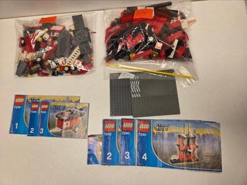 Lego Set - Ville - LEGO City Brandweerwagen 7239 + LEGO 7240, Nieuw