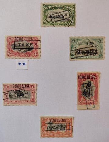 Belgisch-Congo 1909 - Belastingzegels Belgisch Congo en