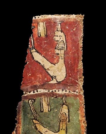 Oud-Egyptisch - Fragment van kartonnage in linnen gestuukt