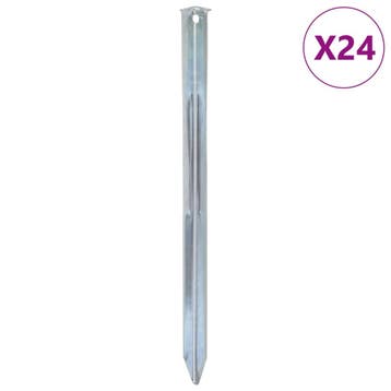 vidaXL Tentharingen 24 st Ø20 mm 30 cm gegalvaniseerd staal, Verzenden