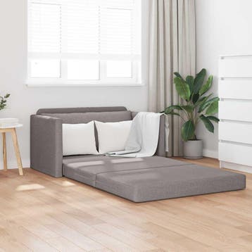 vidaXL Slaapbank / zetel Taupe 124 x 71 x 78 cm Stof, Huis en Inrichting, Zetels | Zetels, Verzenden, Nieuw