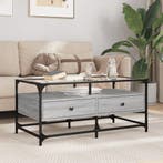 vidaXL Salontafel met glazen blad 98,5x50x45 cm staal, Huis en Inrichting, Tafels | Salontafels, Verzenden, Nieuw