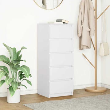 vidaXL Dressoir met lades 37,5x35x99 cm spaanplaat wit, Verzenden, Nieuw