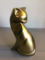 Sculpture, “ Nieuwsgierige kat “ - 13 cm - Résine