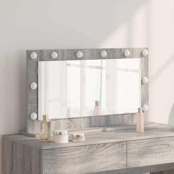 vidaXL Make-up Spiegel Grijs Sonoma 80 x 45 x 18 cm, Verzenden, Nieuw