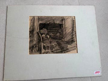 Isaac Israels (1865-1934), Toegeschreven aan - Interieur met, Antiek en Kunst