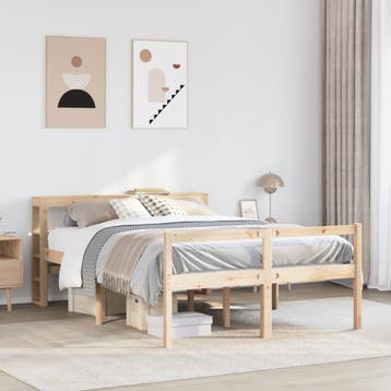 vidaXL Seniorenbed met hoofdbord massief grenenhout 140x190, Verzenden, Nieuw