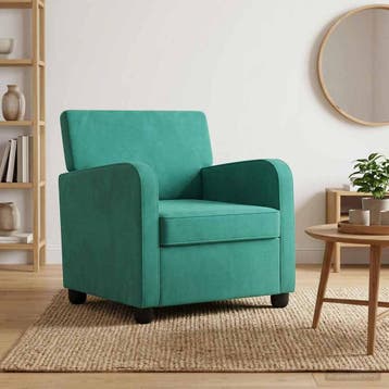 vidaXL Fauteuil Turquoise fluweel, Maison & Meubles, Fauteuils, Verzenden