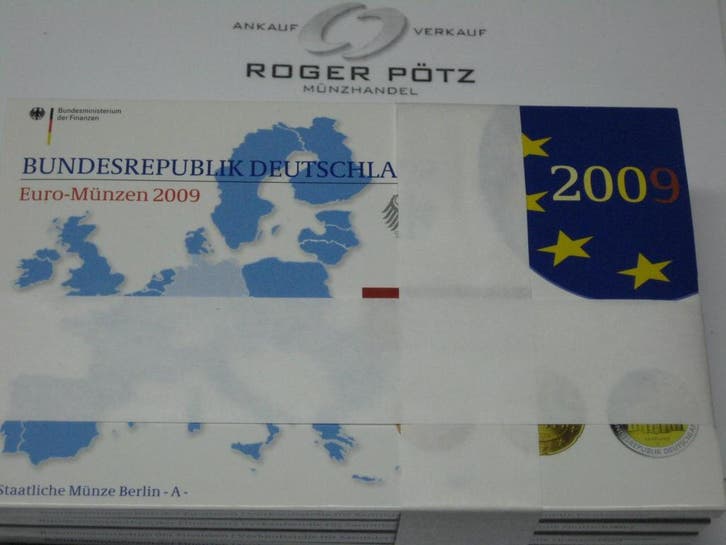 29,40 Euro Brd Kursmuntset 2009 A D F G J komplett polier..., Timbres & Monnaies, Monnaies | Europe | Monnaies euro, Envoi