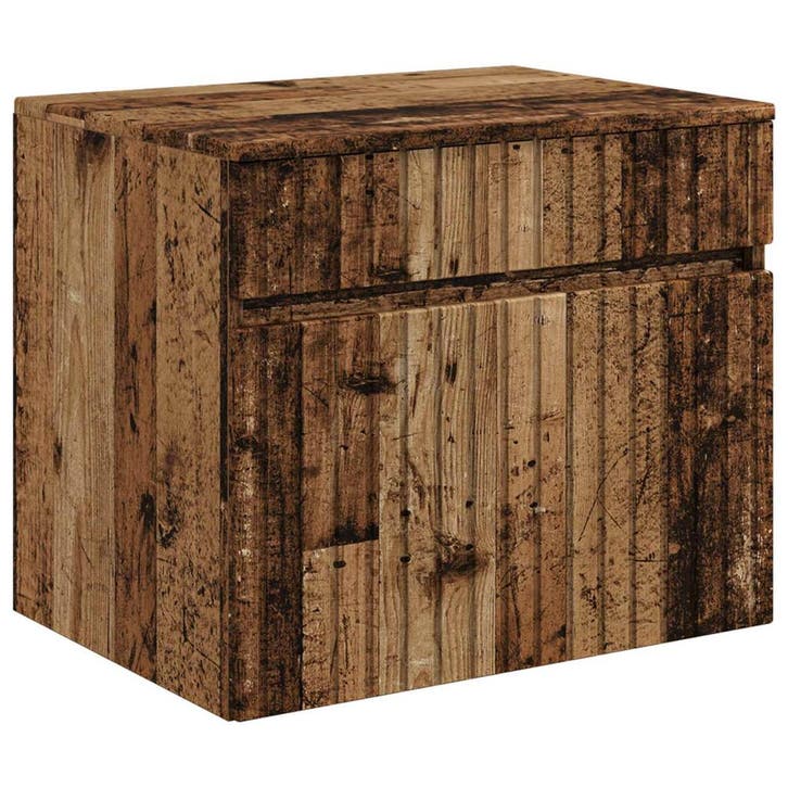 vidaXL Wandgemonteerde Badkamerkast Oud hout 59 x 44,5 x 50, Maison & Meubles, Tables | Coiffeuses, Envoi