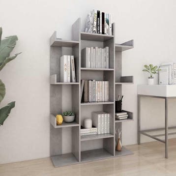 vidaXL Boekenkast 86x25,5x140 cm bewerkt hout betongrijs, Verzenden