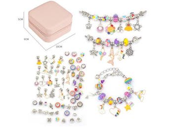Veiling - DIY armbanden set voor kids - regenboog kralen en, Hobby en Vrije tijd, Kralen en Sieraden maken, Nieuw