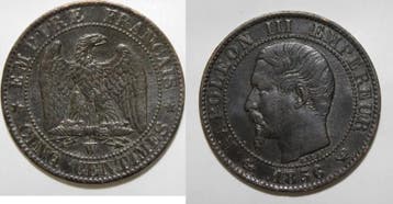 5 Centimes France Frankreich Km 777 Cinq Centimes 1856 W..., Verzenden, België