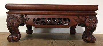 Vintage Japanese Carved Wooden Display Stand Kadai - Ornate