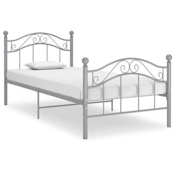 vidaXL Bedframe metaal grijs 90x200 cm, Verzenden