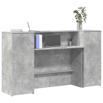 vidaXL Receptiebalie 180x50x103,5 cm bewerkt hout betongrijs, Verzenden