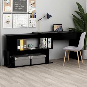 vidaXL Hoekbureau 200x50x76 cm bewerkt hout zwart, Verzenden