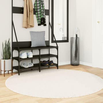 vidaXL Vloerkleed OVIEDO laagpolig Ø 160 cm beige, Verzenden