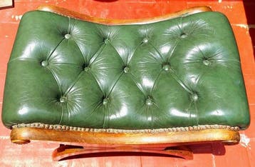 Bijzetstoel - Walnoot, Leder - Voetensteun Chester-stijl