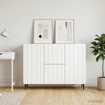 vidaXL Dressoir met lade Hoogglans Wit 89 x 34,5 x 62 cm, Verzenden, Nieuw