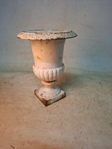 Jardinière - gietijzer - Gietijzeren vaas wit, Antiek en Kunst