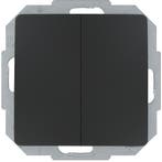 KOPP Mat Zwarte 2-knops Dubbele Wisselschakelaar Paris HK05, Verzenden, Nieuw