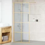 vidaXL Inloopdouchewand Goud 90 x 195 cm gehard glas, Verzenden