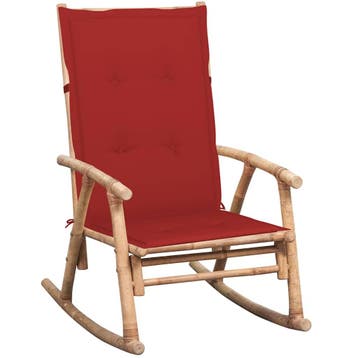 vidaXL Schommelstoel met kussen bamboe, Verzenden, Nieuw