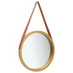 vidaXL Wandspiegel met band 40 cm goudkleurig, Verzenden, Nieuw
