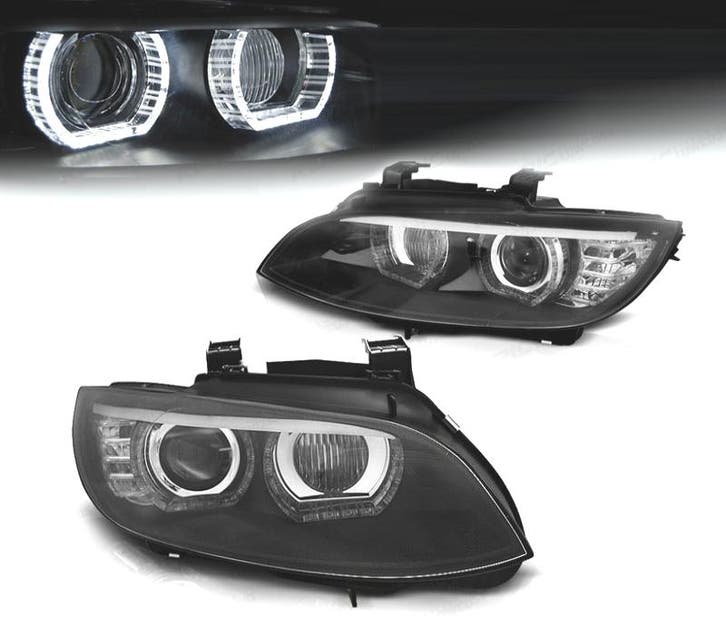 PHARES BMW E92 E93 XENON ANGEL EYES DLR LED FOND NOIR, Autos : Pièces & Accessoires, Éclairage, Envoi