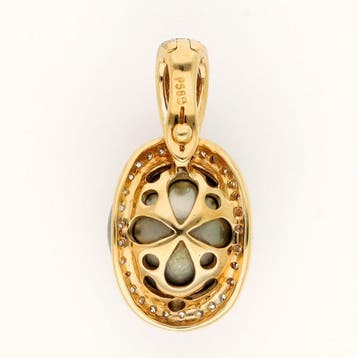 Hanger - 14 karaat Geel goud Diamant (Natuurlijk) - Parel