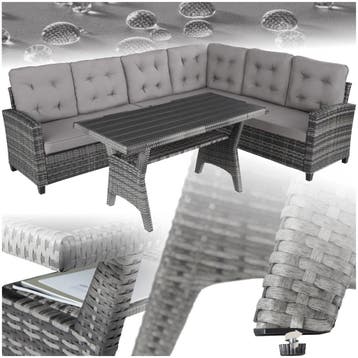 Wicker loungeset Catania - grijs, Tuin en Terras, Verzenden, Nieuw