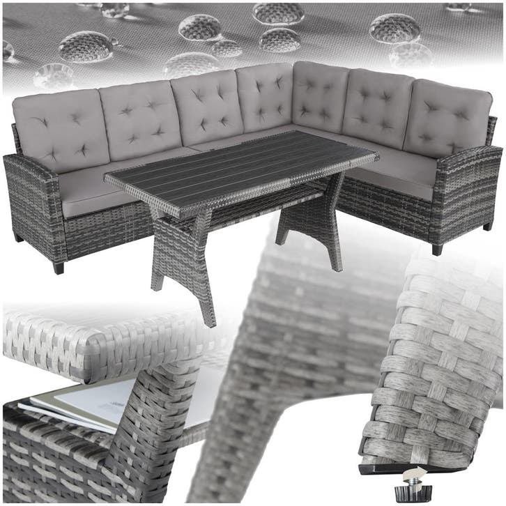 Wicker loungeset Catania - grijs, Tuin en Terras, Tuinsets en Loungesets, Verzenden
