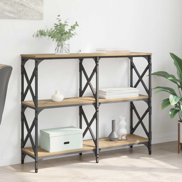 vidaXL Wandtafel Artisan Eiken 100 x 28 x 80,5 cm Bewerkt, Huis en Inrichting, Slaapkamer | Nachtkastjes, Nieuw, Verzenden