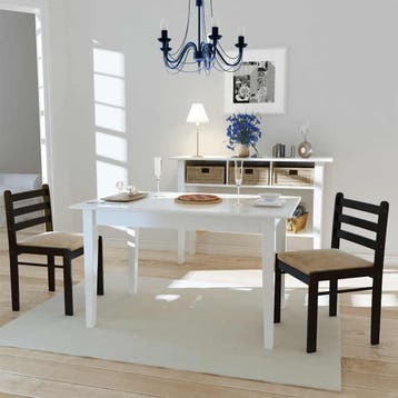 vidaXL Eetkamerstoelen 2 st massief rubberwood en fluweel, Verzenden, Nieuw