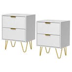 Nachtkastje set van 2 - Bijzettafel - Opbergkastje - 40x30x5, Verzenden, Nieuw