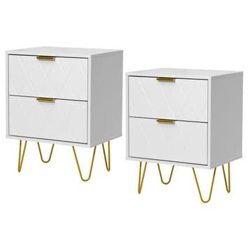 Nachtkastje set van 2 - Bijzettafel - Opbergkastje - 40x30x5, Verzenden, Nieuw