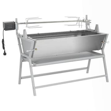 vidaXL Draaispit barbecue ijzer en roestvrij staal, Verzenden
