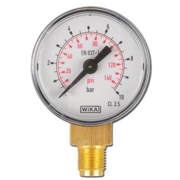 -1..15 Bar Manometer Onderaansluiting Staal/Messing 63 mm, Verzenden, Nieuw