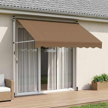 vidaXL Handmatig uitschuifbare luifel Beige 100 cm, Verzenden