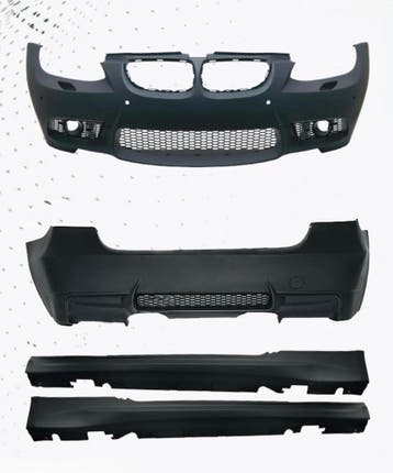 BMW E92/E93 M3-stijl bodykit – bumper set + sideskirts, Nieuw, Voor, BMW, Bumper