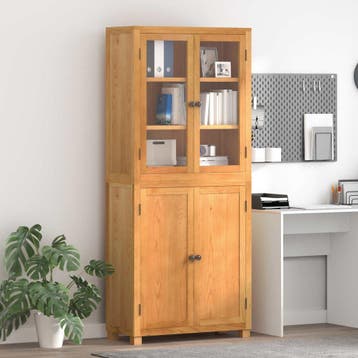 vidaXL Opslag Meubel Set met plank 2 st Naturel Massief, Verzenden, Nieuw